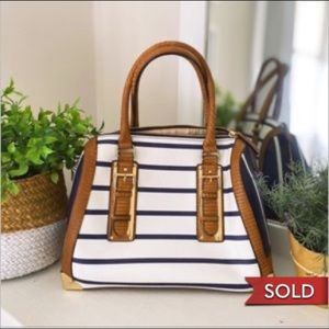 SOLD! ❌ ALDO Navy Blue Striped Tote Bag